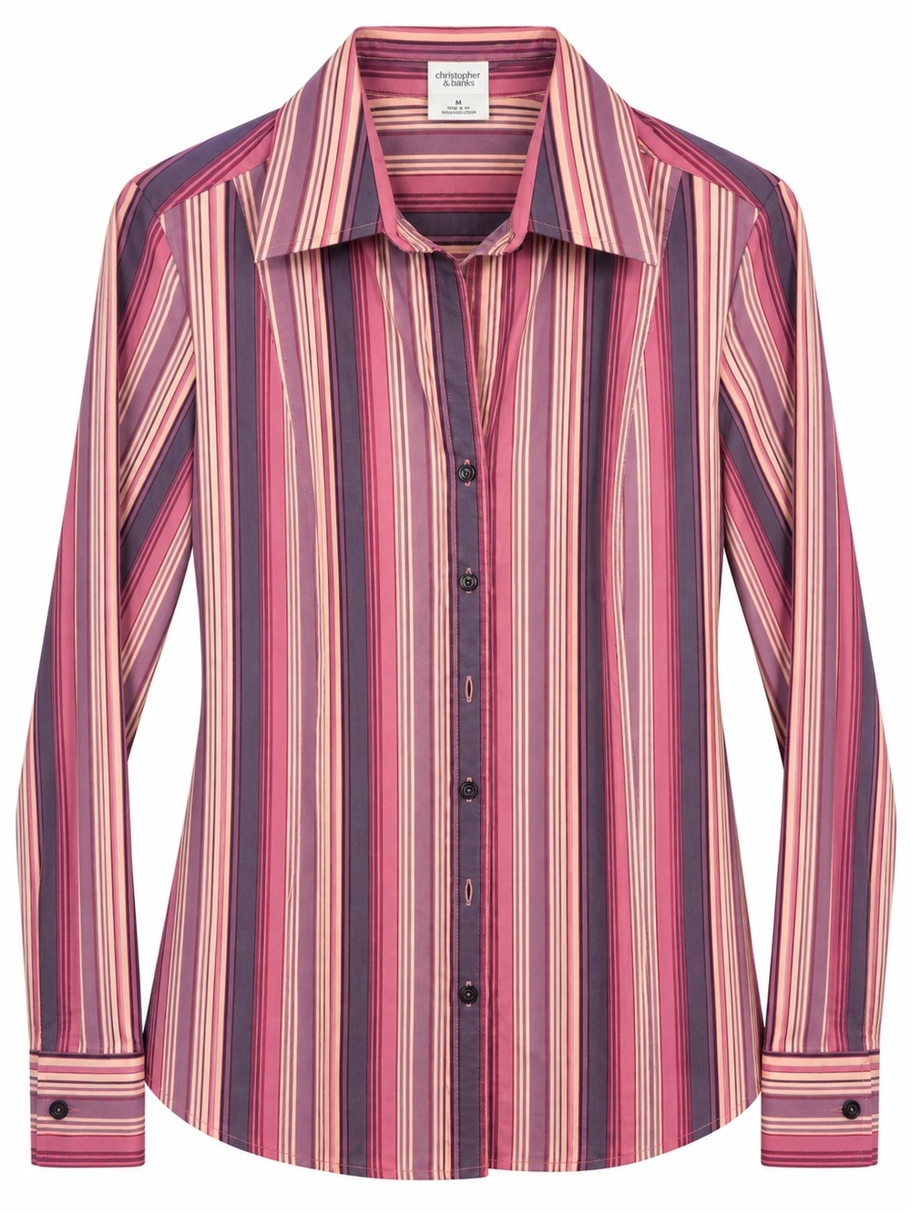 Craig Taylor Pink and Plum Striped Button-Down Shirt